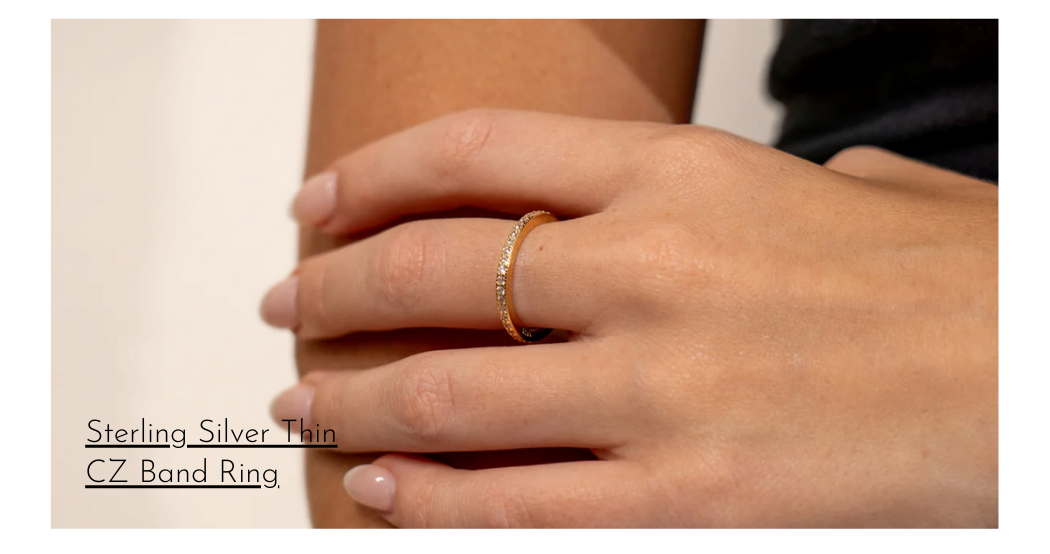 thin CZ band ring