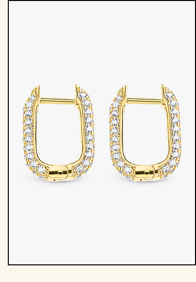 Francesca CZ Rectangular Hoop Earrings