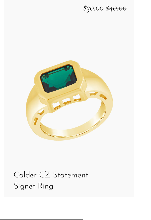 Calder CZ Statement Signet Ring