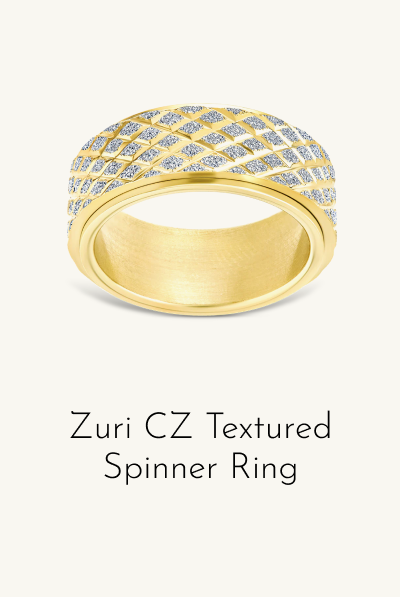 Zuri CZ Textured Spinner Ring