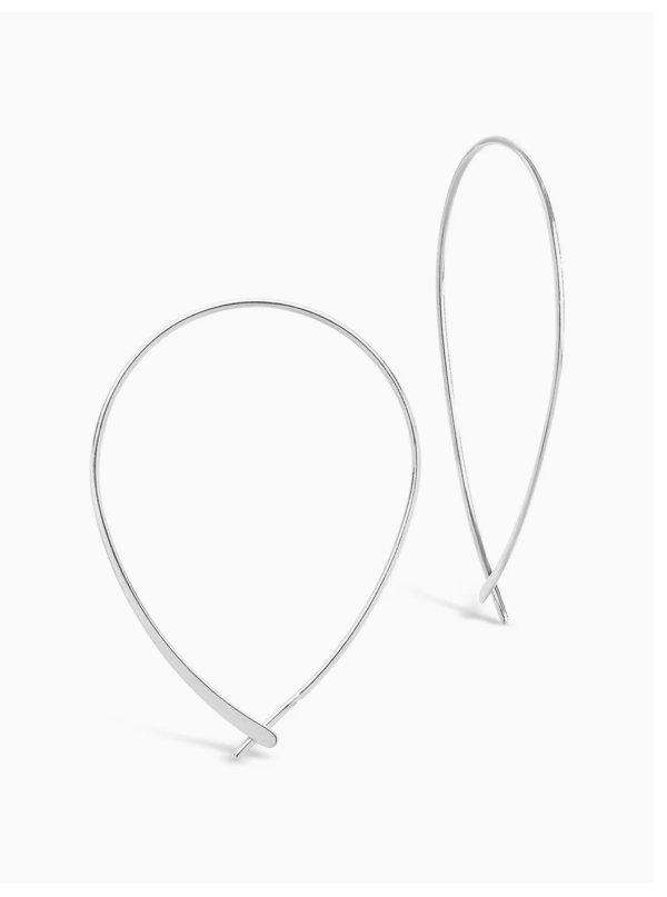 Sterling Silver Threader Hoop Earrings in Silver
