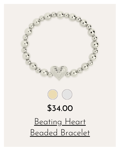 beating heart beaded bracelet