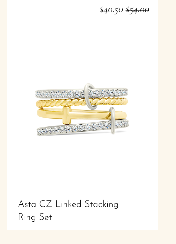 Asta CZ Linked Stacking Ring Set