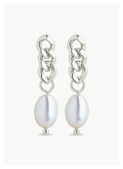 Hana Chain Drop Pearl Earrings