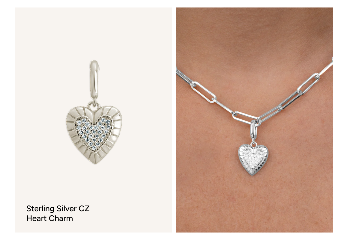 Sterling Silver CZ Heart Charm
