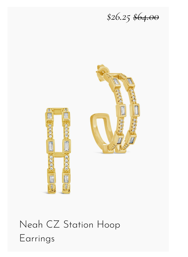 Neah CZ Station Hoop Earrings - $26.25