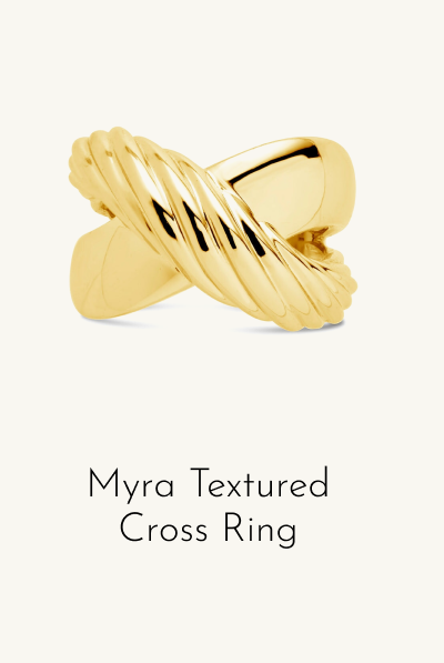 Myra Textured Cross Ring