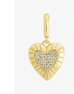 Sterling Silver CZ Heart Charm
