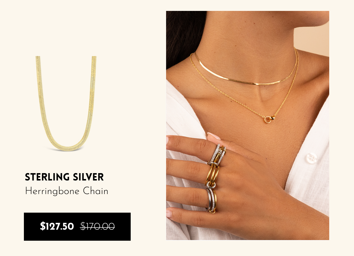 Sterling Silver Herringbone Chain [*$127.50* $170.00]