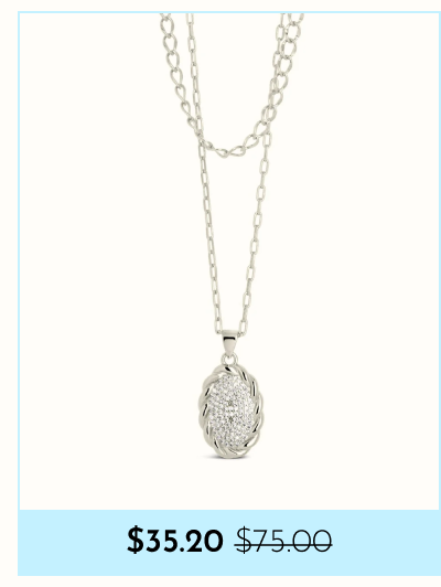 $35.20 Galette CZ Pendant Layered Necklace