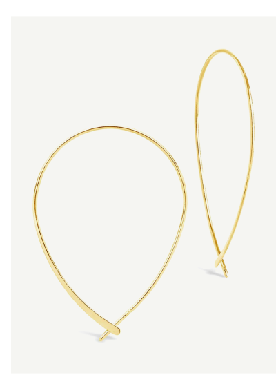 Sterling Silver Delicate Threader Hoop Earrings