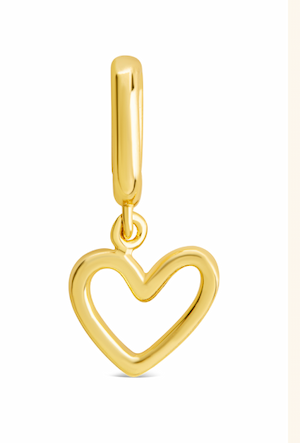 Sterling Silver Polished Heart Outline Charm