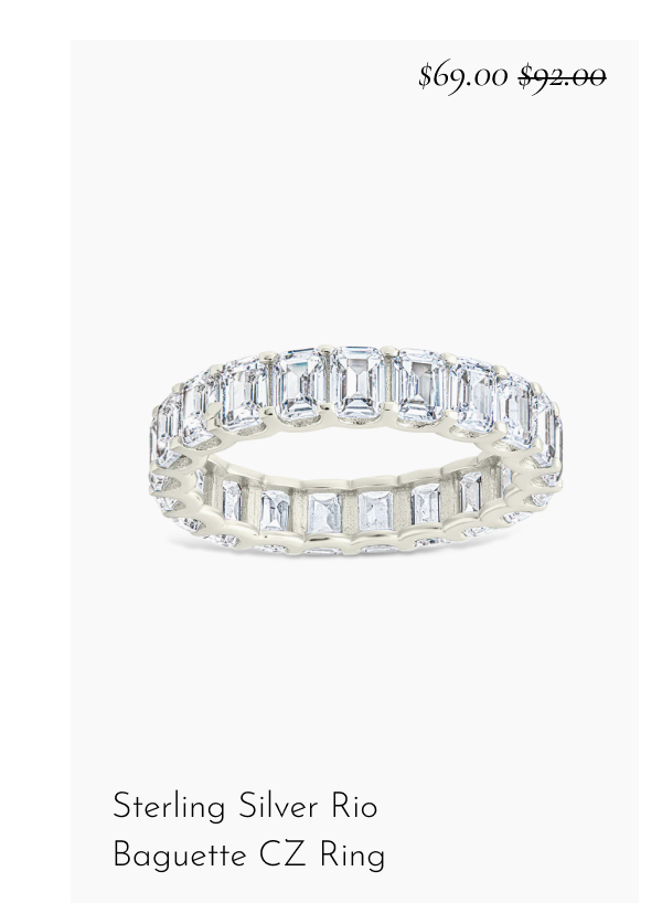 Sterling Silver Rio Baguette CZ Ring [*$69.00* $92.00]