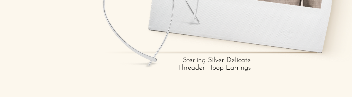 Sterling Silver Delicate Threader Hoop Earrings