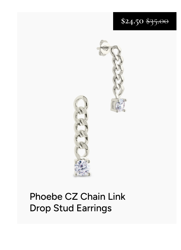 Phoebe CZ Chain Link Drop Stud Earrings [*$24.50* $35.00]