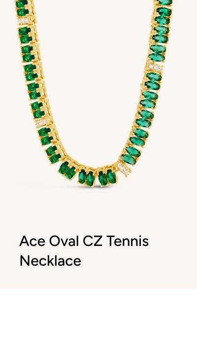 Ace Oval CZ Tennis Necklace