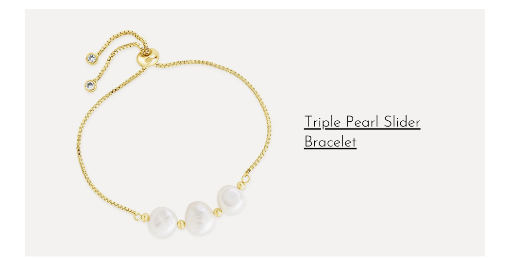 triple pearl slider bracelet