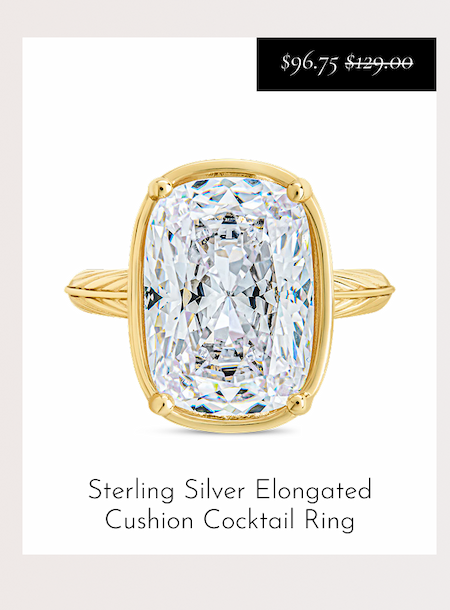 Sterling Silver Elongated Cushion Cocktail Ring - $96.75