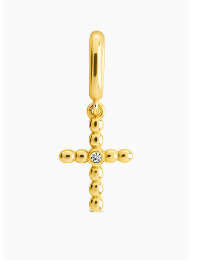 Sterling Silver CZ Cross Charm