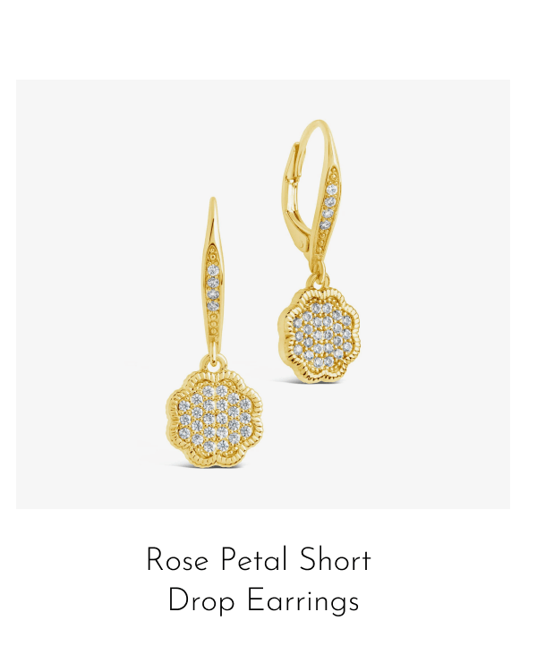 Rose Petal Short Drop Earrings