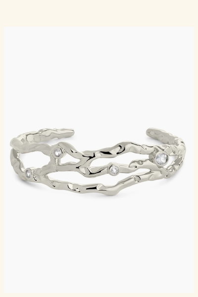 Tully CZ & Molten Metal Cuff Bracelet