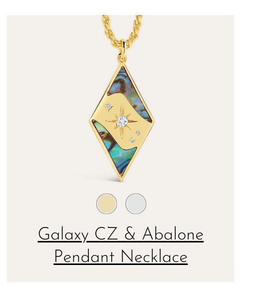 Galaxy CZ & Abalone Pendant Necklace