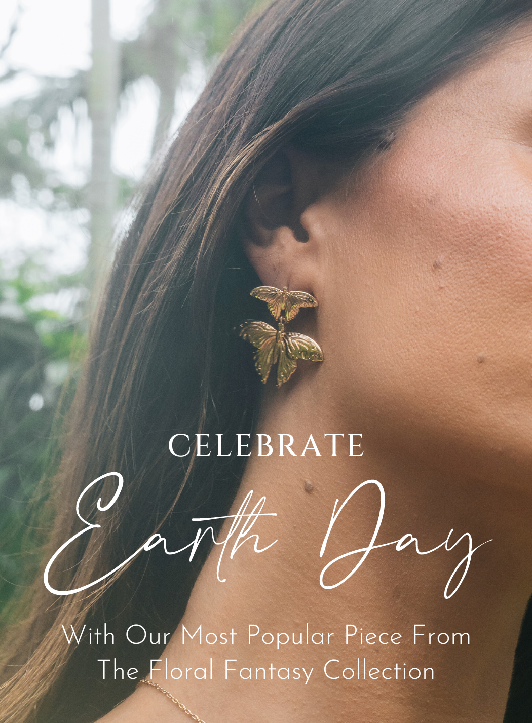 Rowena Butterfly Drop Stud Earrings