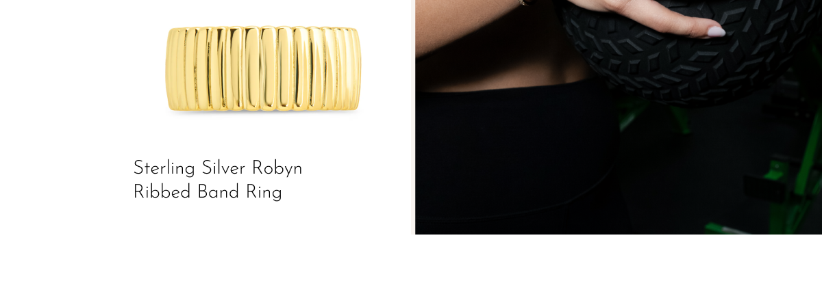 Sterling Silver Robyn Ribbed Band Ring