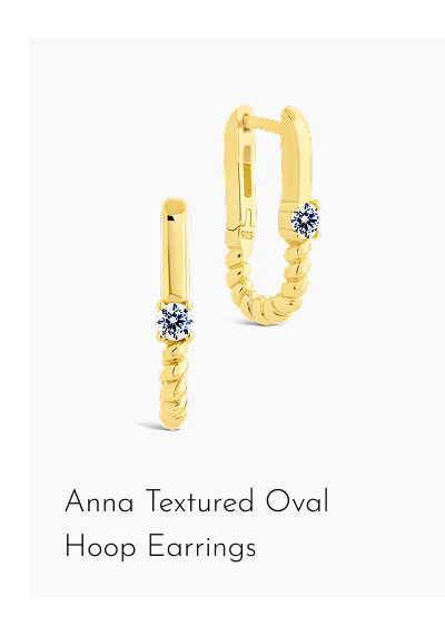 Anna Textured Oval Hoop Earrings