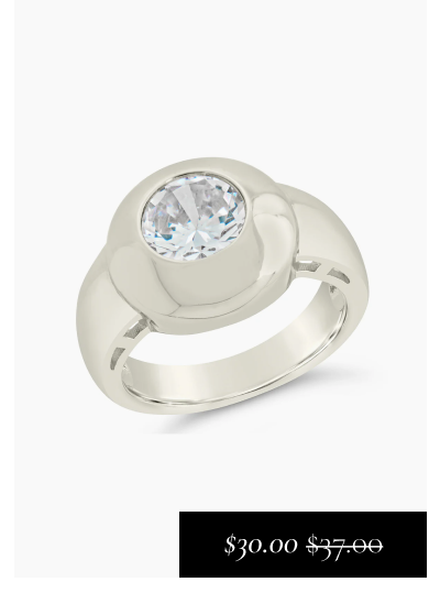 Zora CZ Dome Signet Ring