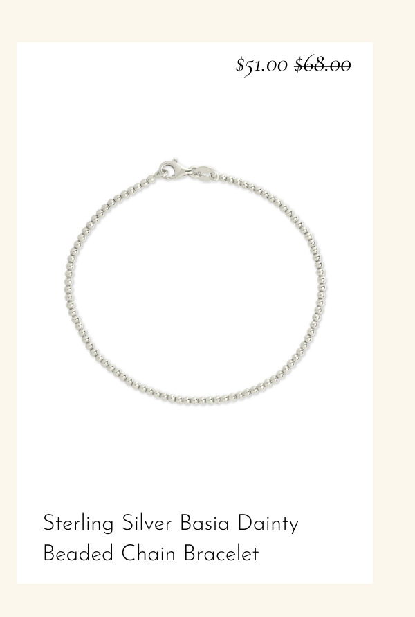 Sterling Silver Basia Dainty Beaded Chain Bracelet