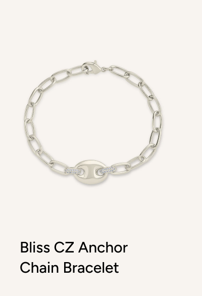 Bliss CZ Anchor Chain Bracelet
