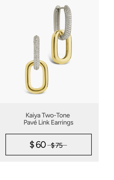 Kaiya Two-Tone  Pavé Link Earrings