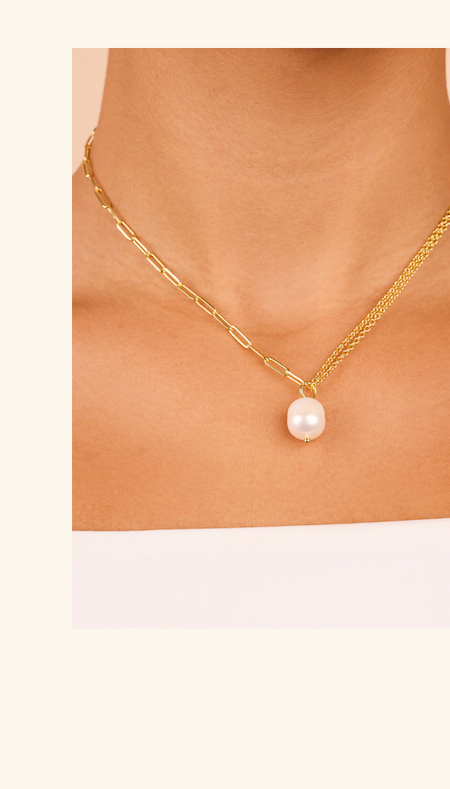 River Pearl Drop Chain Necklace