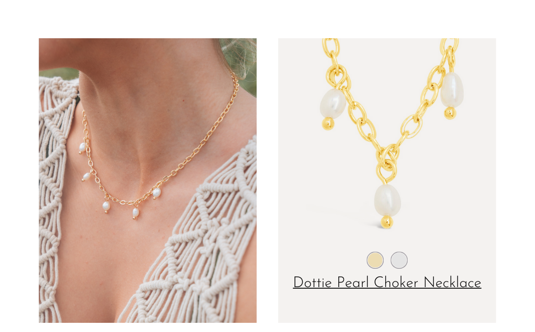 Dottie Stationed Freshwater Pearl Choker Necklace