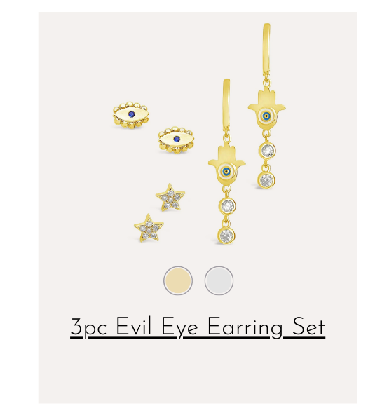 3 Pc Evil Eye Earring Set