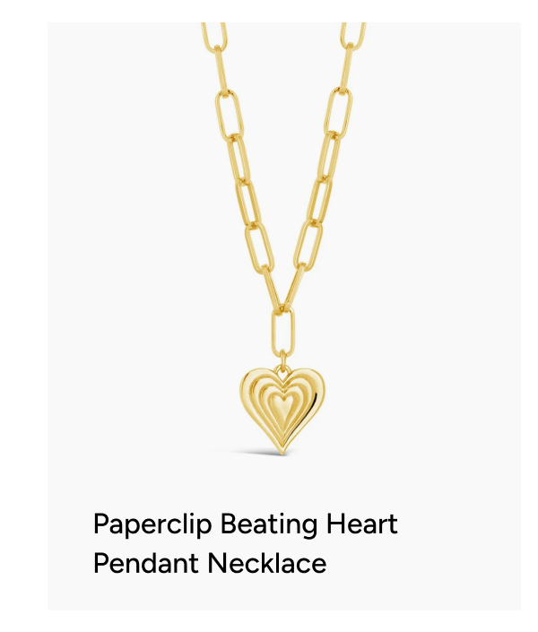 Paperclip Beating Heart Pendant Necklace