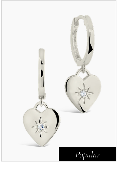 Vivienne Heart Charm Hoops [Popular]
