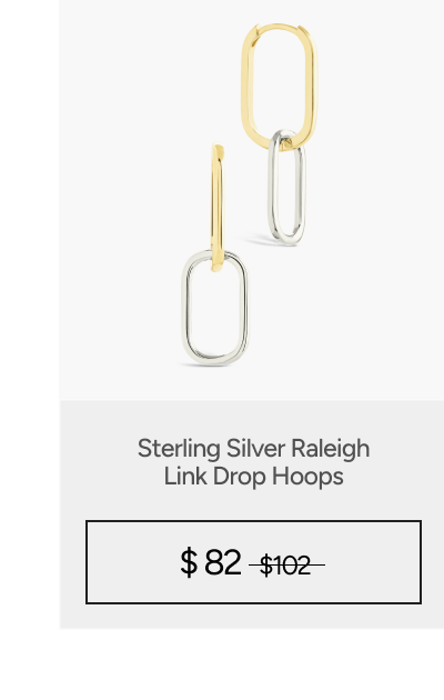 Sterling Silver Raleigh Link Drop Hoops