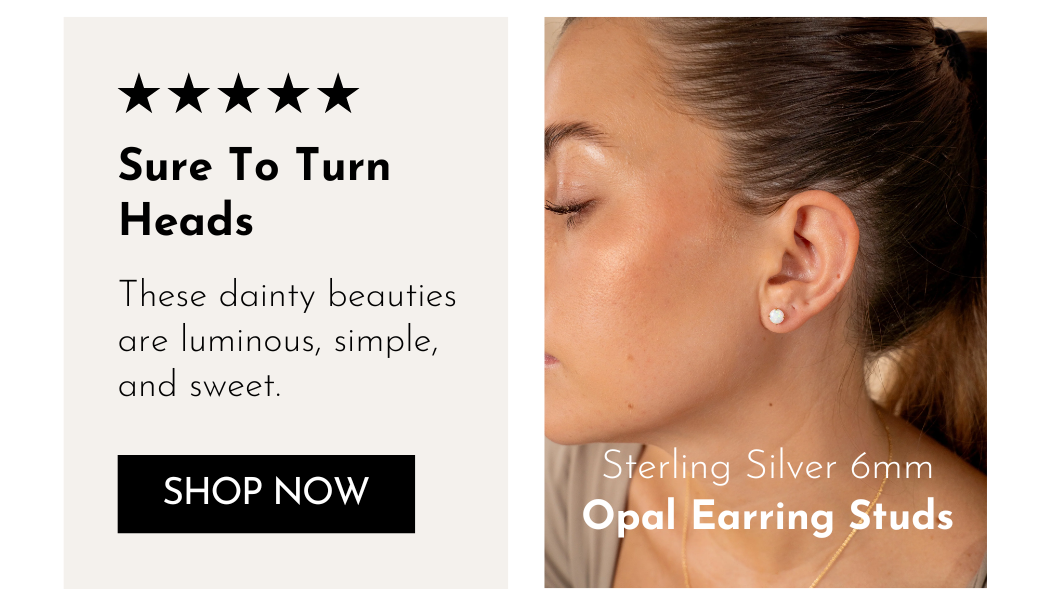 6mm Opal Earring Studs