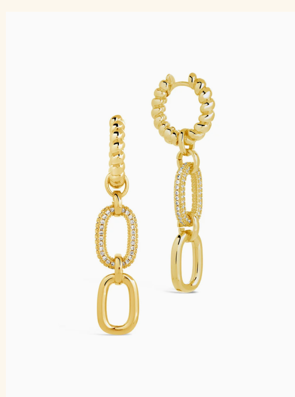 Andi Chain Link Drop Hoop Earrings