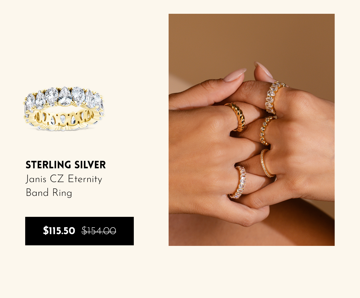 Sterling Silver Janis CZ Eternity Band Ring [*$115.50* $154.00]