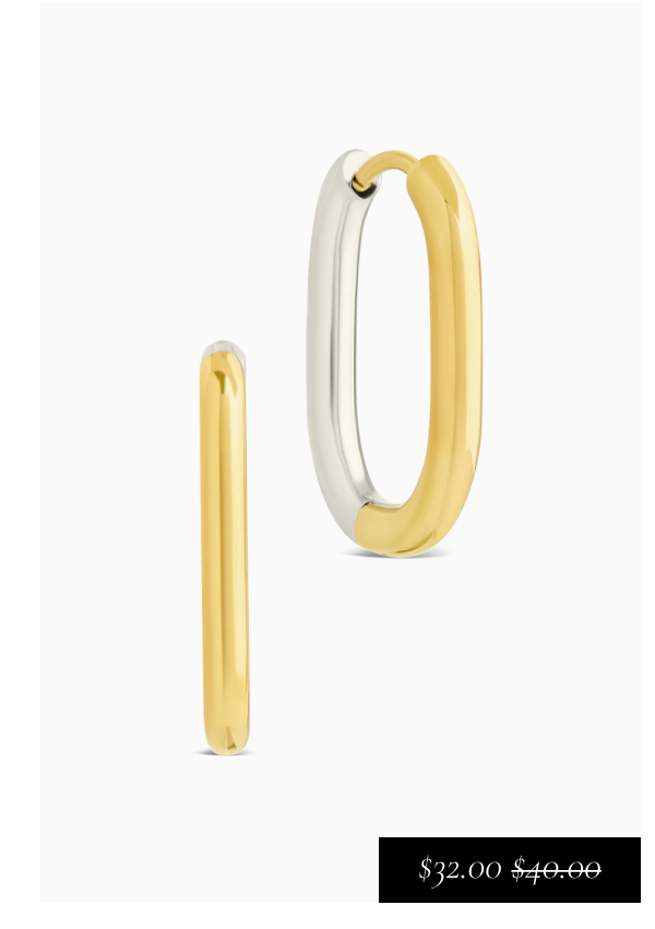 Dafne Dual Tone Oval Hoops