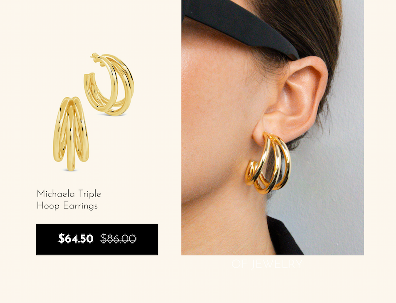 Michaela Triple  Hoop Earrings $64.50  $86.00