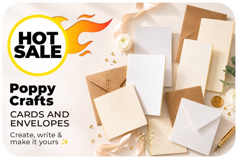 Poppy Crafts cards and envelopes Hot Sale – card making essentials in white, cream and kraft