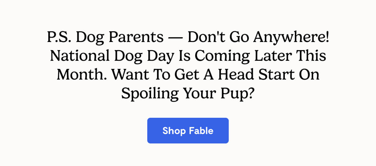 P.S. Dog parents — don't go anywhere! National Dog Day is coming later this month. Want to get a head start on spoiling your pup?