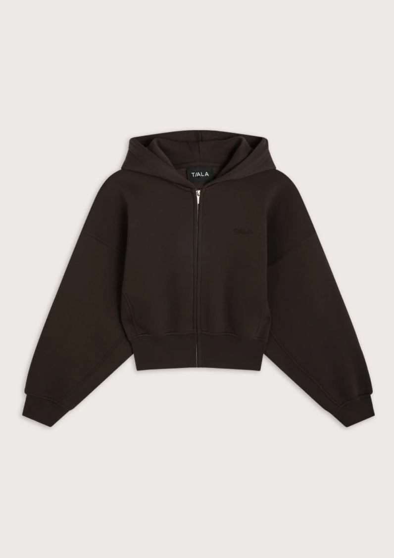 Cocoon Zip Through Hoodie - Americano
