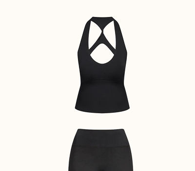 Sculpt Seamless Twist Back Vest - Black Marl