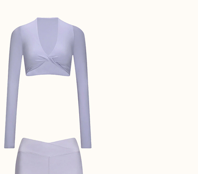 DayFlex Twist Front Long Sleeve Top - Lilac