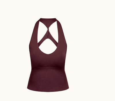 Sculpt Seamless Twist Back Vest - Deep Cherry
